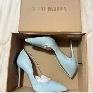 ISO Steve Madden Sky Blue Embossed Heels